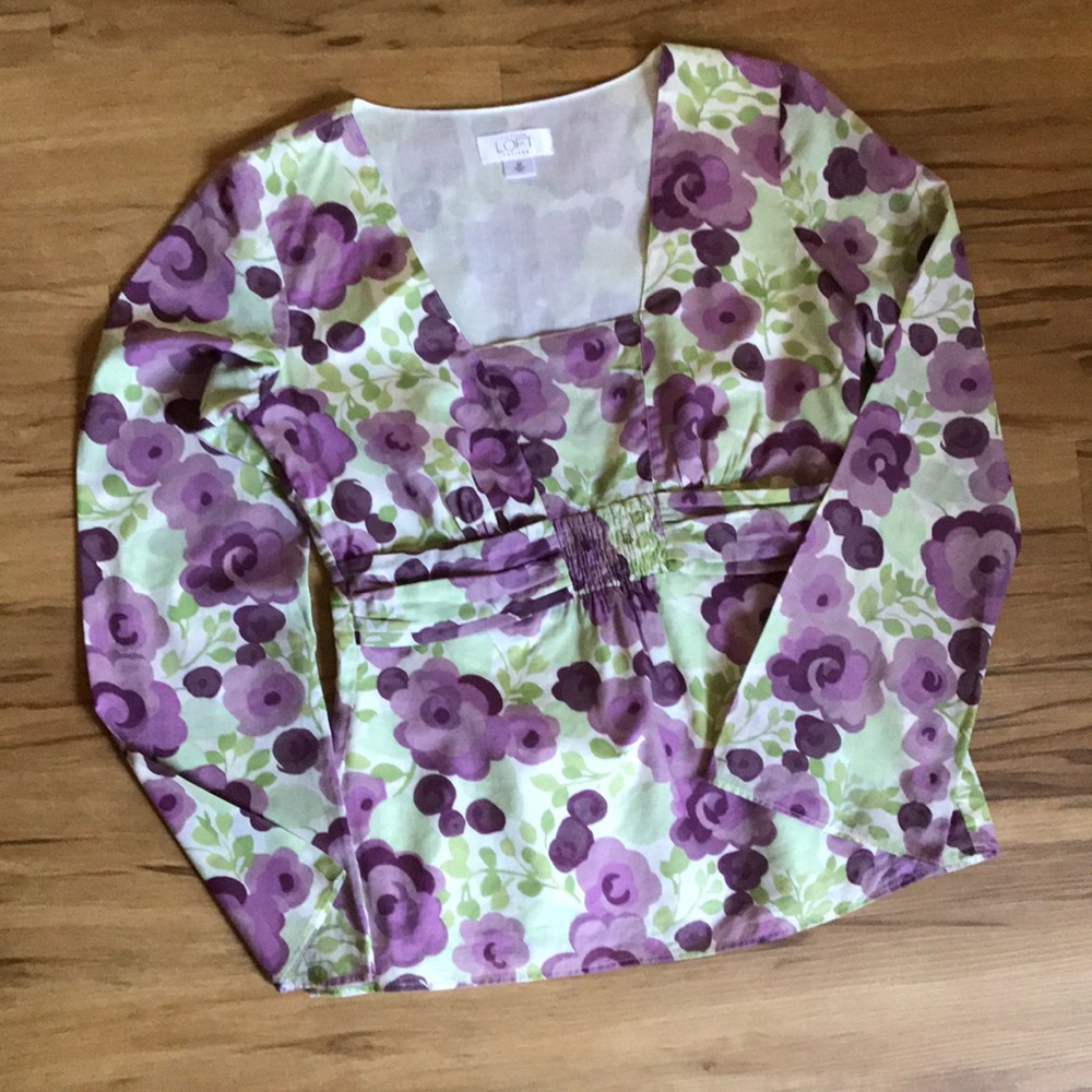 LOFT floral blouse Sz 2P